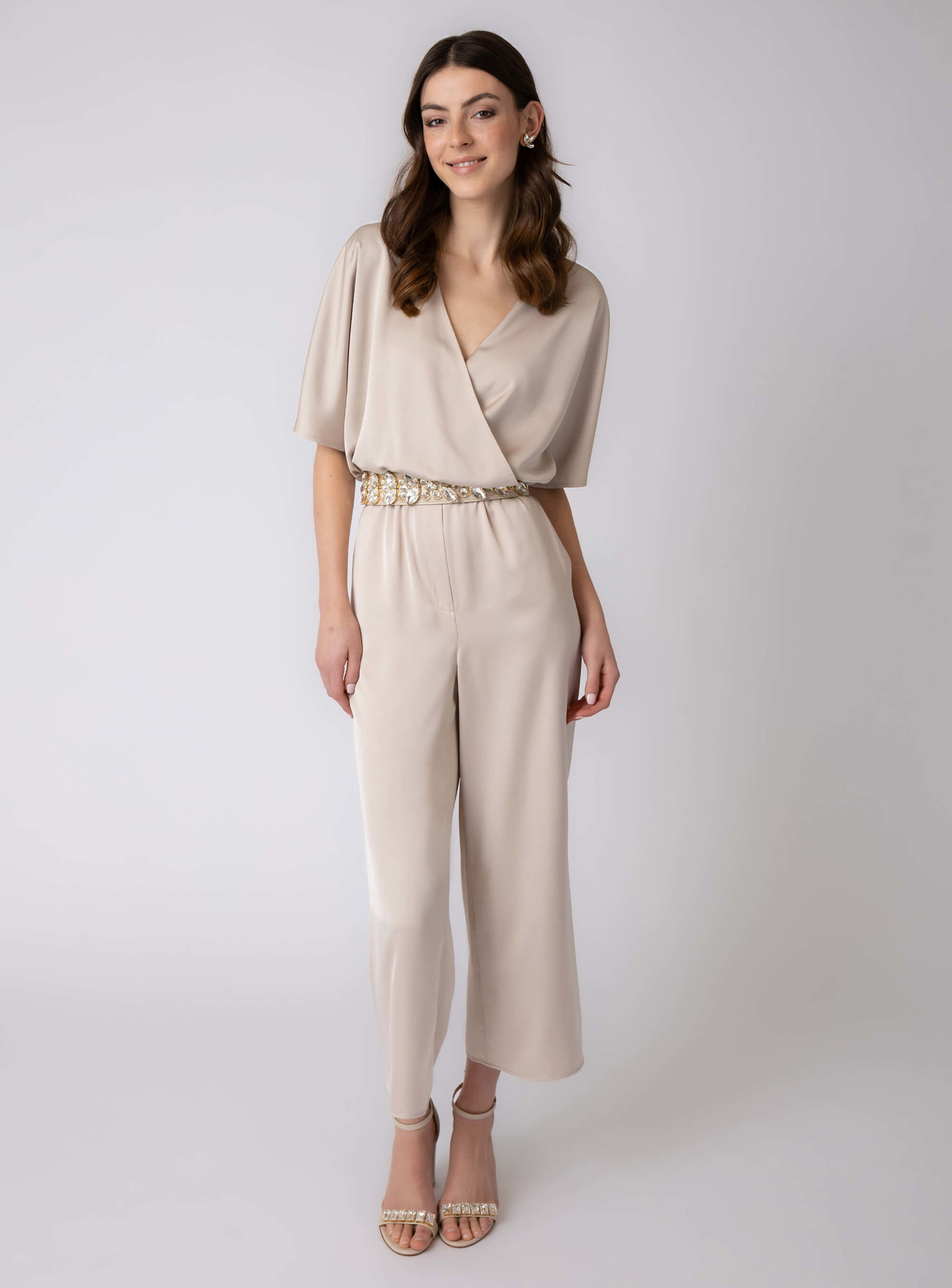 Beige jumpsuit wedding online